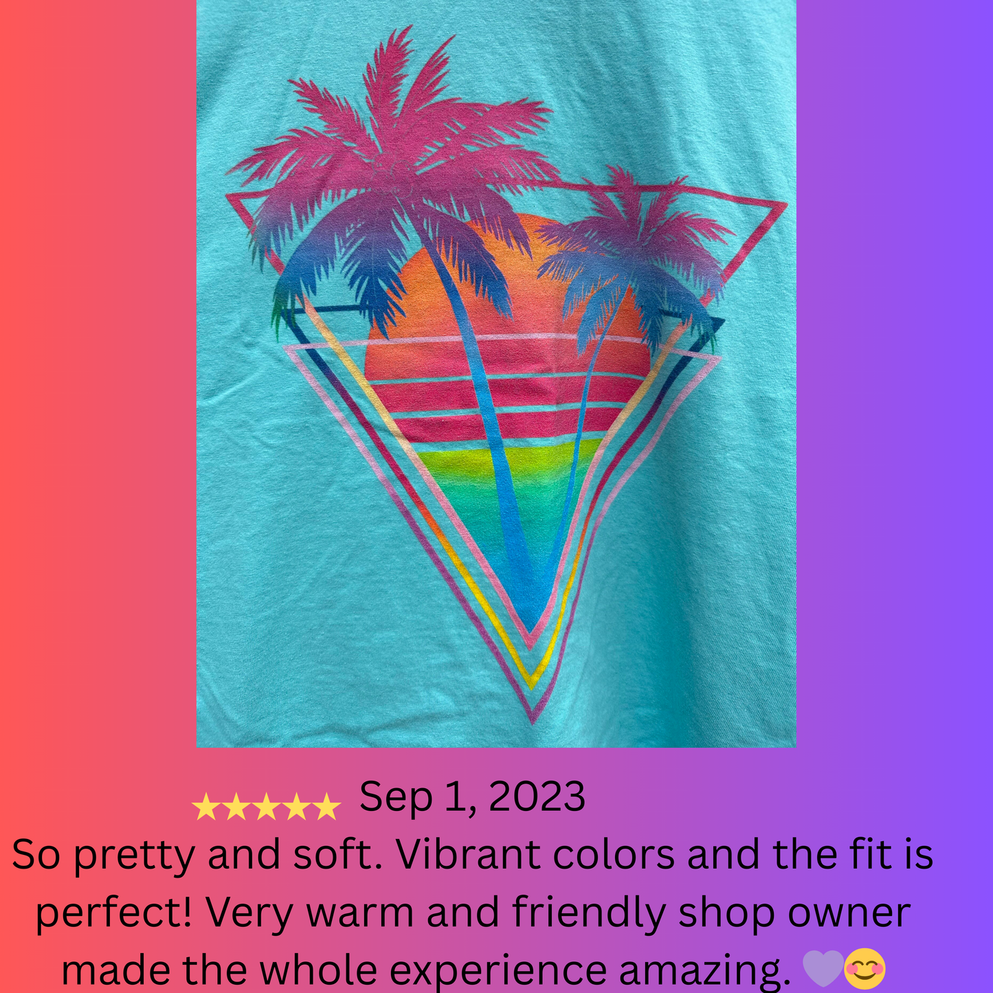 Neon Palm Trees T shirt Sunset tropical Beach Tee Unisex Garment-Dyed Comfort Colors T-shirt Retro 80's Graphic Tee