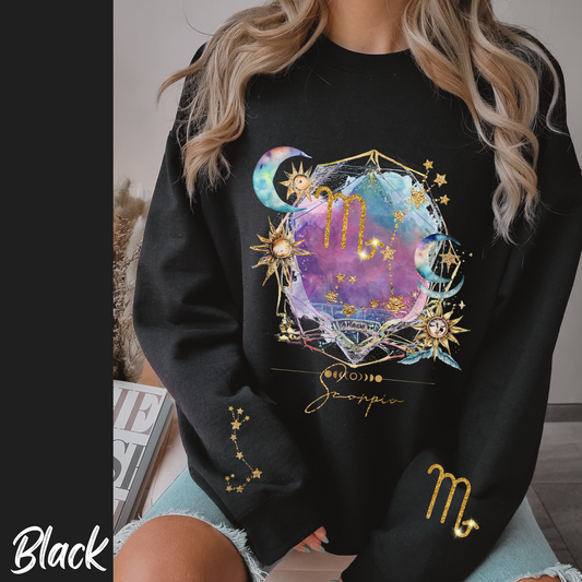 Scorpio Sweatshirt Scorpio Gifts Unisex Astrology Sweatshirt Vintage Scorpio Shirt Retro Hippie Boho Celestial Sweatshirt Scorpio Birthday