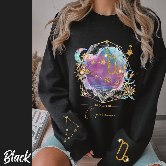 Capricorn Sweatshirt Capricorn Gift Astrology Sweatshirt Vintage Capricorn Shirt Retro Boho Celestial Sweatshirt Capricorn Birthday Hippie