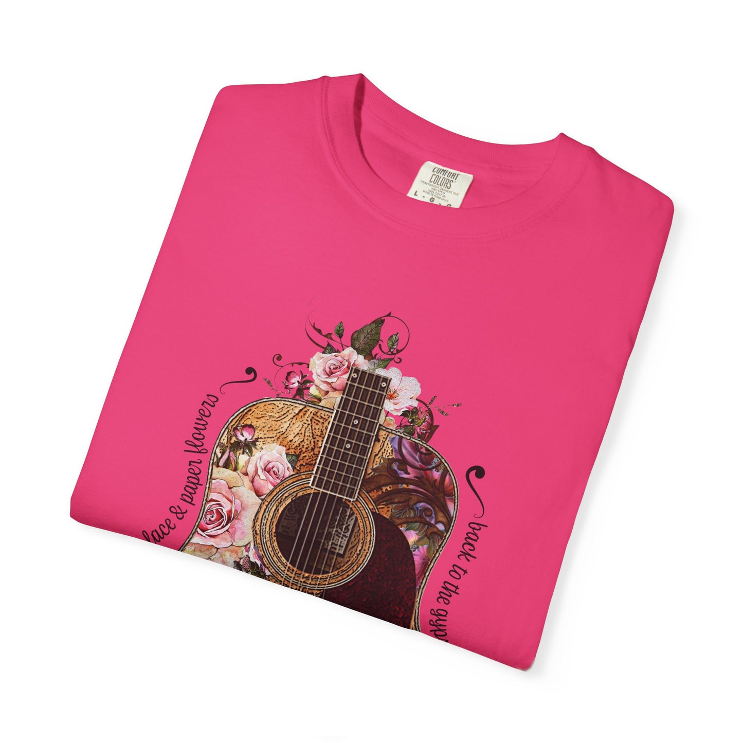 Gypsy T shirt Hippie Tee Floral Guitar 70's Classic Rock Tee  Birthday Gift Unisex Garment-Dyed Comfort Colors T-shirt