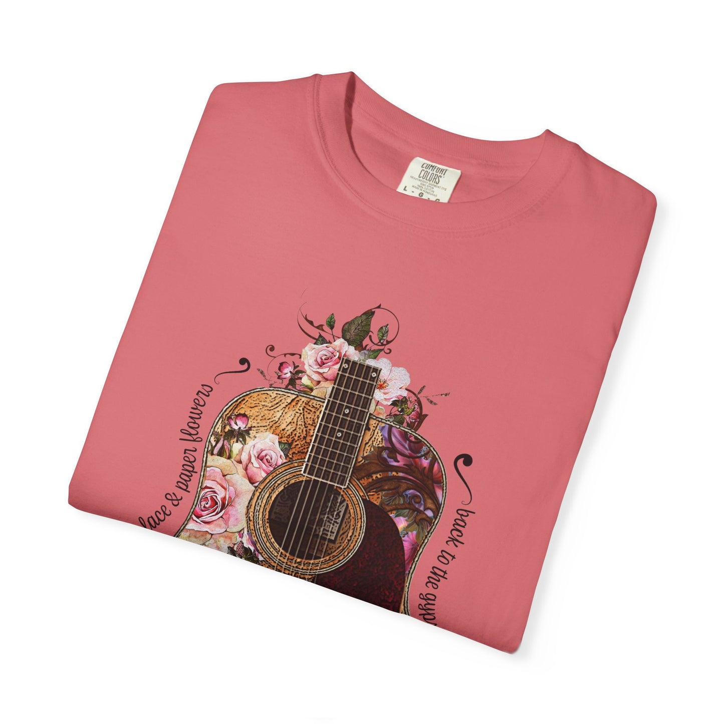 Gypsy T shirt Hippie Tee Floral Guitar 70's Classic Rock Tee  Birthday Gift Unisex Garment-Dyed Comfort Colors T-shirt