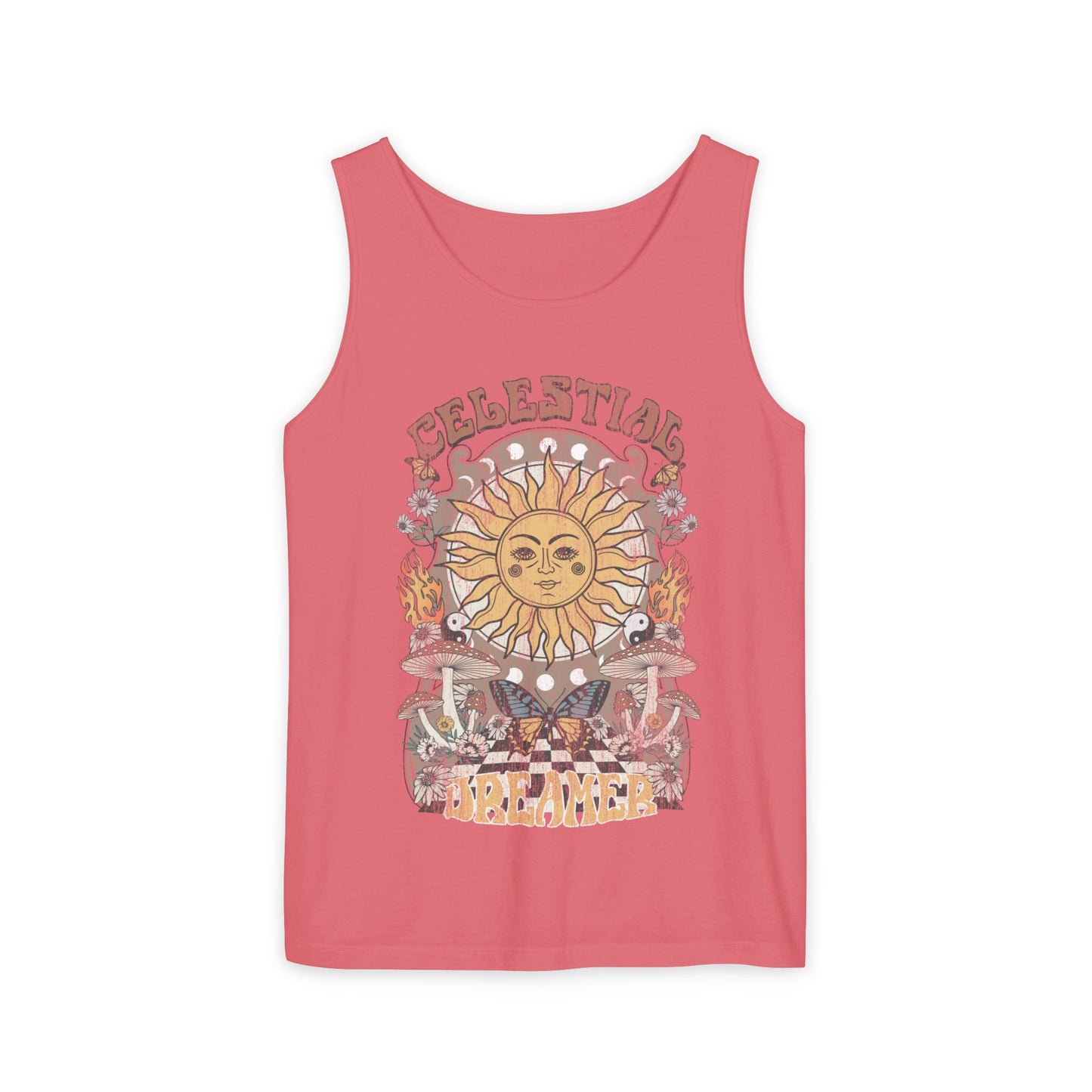 Celestial Dreamer Shirt Unisex Tank Top Comfort Colors Sun T-shirt Retro Vintage Graphic Tee