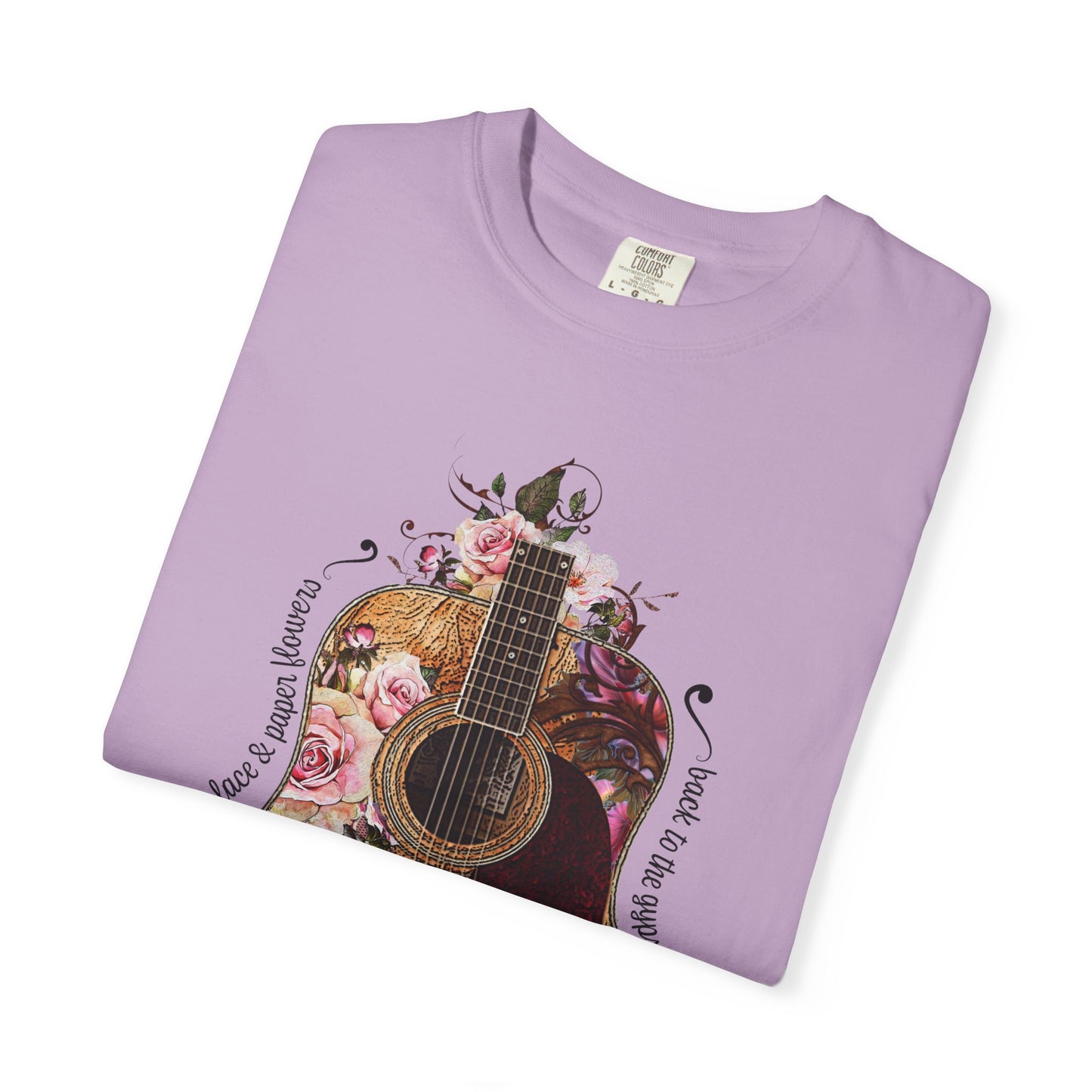 Gypsy T shirt Hippie Tee Floral Guitar 70's Classic Rock Tee  Birthday Gift Unisex Garment-Dyed Comfort Colors T-shirt