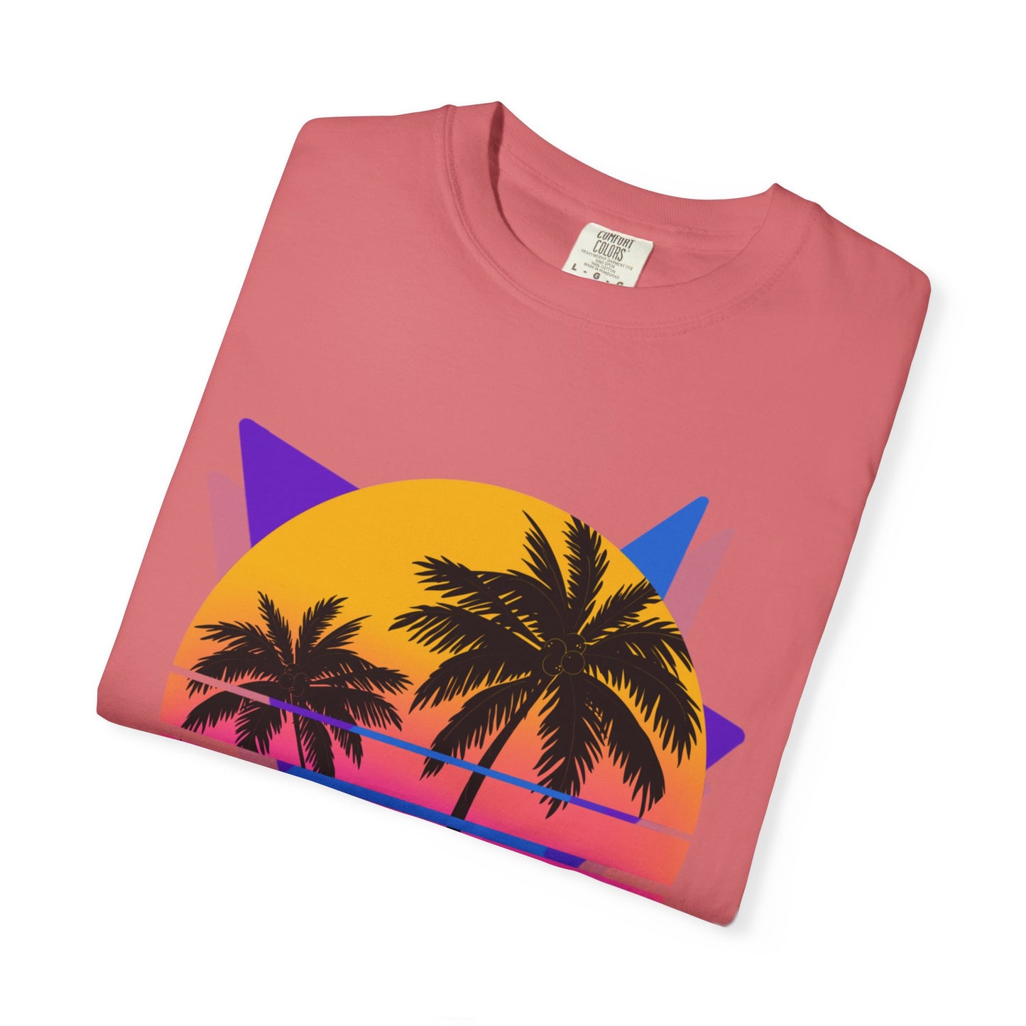 Neon Shirt Comfort Colors Shirt Retro 80's Palm Tree  Gifts For Her  Women Trendy Beach Vacation Tee Birthday Gift Teen