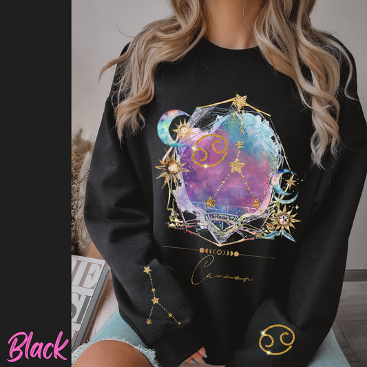 Cancer Sweatshirt Cancer Gift Astrology Sweatshirt Vintage Cancer Zodiac Shirt Retro Boho Celestial Sweatshirt Cancer Birthday Horoscope
