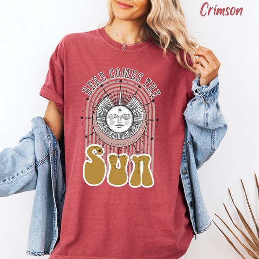 Here Comes The Sun T-Shirt Beach Tee Comfort Colors T-shirt Retro Shirt Boho Tee Hippie t-shirt