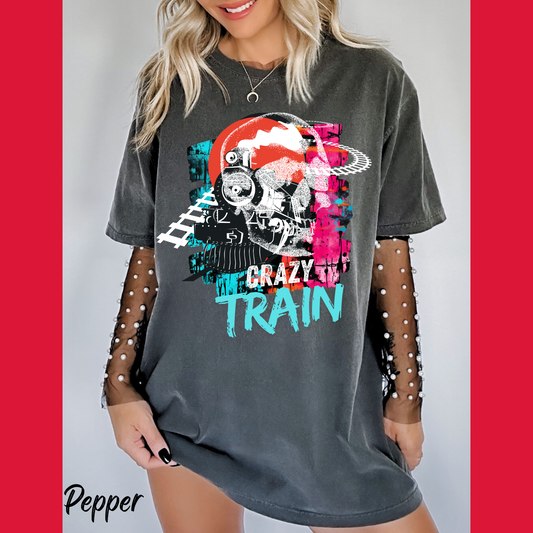 Crazy Train Vintage Retro Shirt 80's Shirt Rocker Vibe Tee Unisex Garment-Dyed T-shirt Comfort Colors Concert Tee